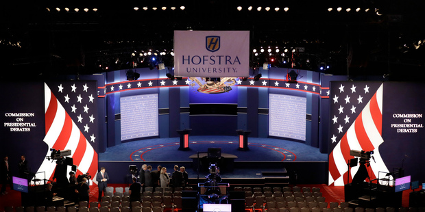 Clinton will speak first in the debate that will take place in front of a live audience in Hempstead, New York. Photo / AP