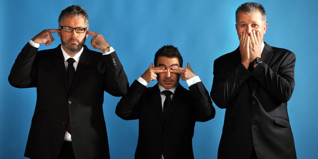 Seven Days comedy show stars Jeremy Corbett, Paul Ego and Dai Henwood will be coming live to a venue near you. Photo / Janna Dixon
