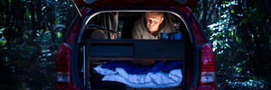 Aaron Houghton loves his car, but would prefer a home. Homeless. PHOTO/Stephen Parker