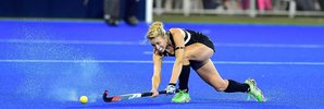 Emily Gaddum shows the defensive nous that made her one of the best the country ever produced. PHOTO/PLANET HOCKEY