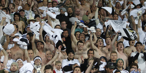 All Whites fans cheer on New Zealand during the 2010 World Cup qualifier against Bahrain.