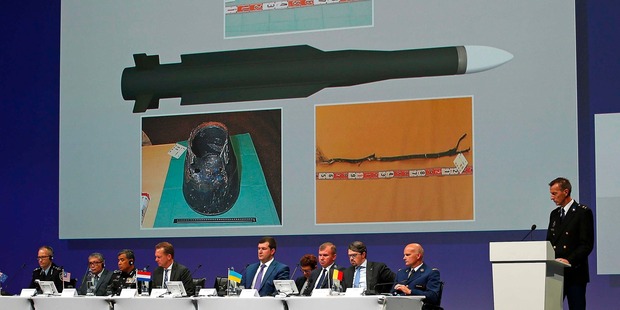 Wilbert Paulissen of the Joint Investigation Team speaks on the preliminary results of the MH17 investigation. Photo / AP