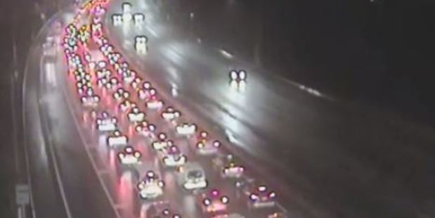 Two crashes have blocked lanes and backed up traffic on Auckland's Harbour Bridge this morning. Photo / NZTA