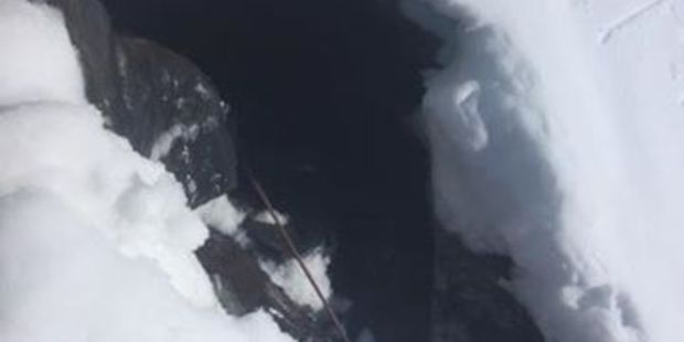 The teen fell 8m down an icy crevice on Mt Ruapehu. Photo/Ruapehu Alpine Rescue Organisation