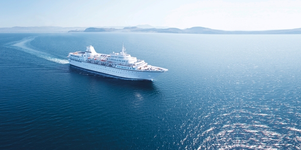 The Aegean Odyssey, a former ferry, has been specially converted for Voyages To Antiquity cruises.