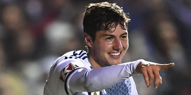 Marco Rojas celebrates during the Melbourne Victory's win over Bentleigh Greens in the FFA Cup. Photo / Getty Images