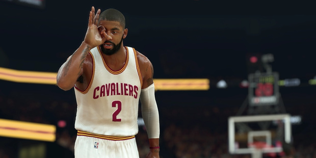 A screenshot from the anticipated basketball video game NBA 2K17.