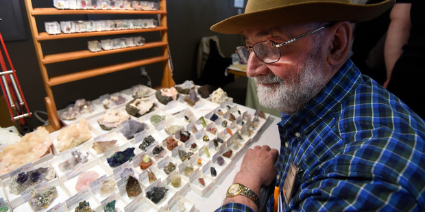 Dave Blakemore brought his wares to Tauranga Gemstone, Crystal and Mineral. Photo/George Novak