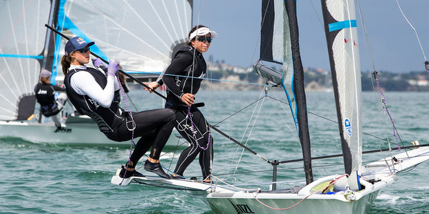 Tauranga's Molly Meech (left) with sailing partner Alex Maloney, is among Tauranga's yachting Olympians who have been honoured with Volvo Yachting Excellence awards. PHOTO/FILE