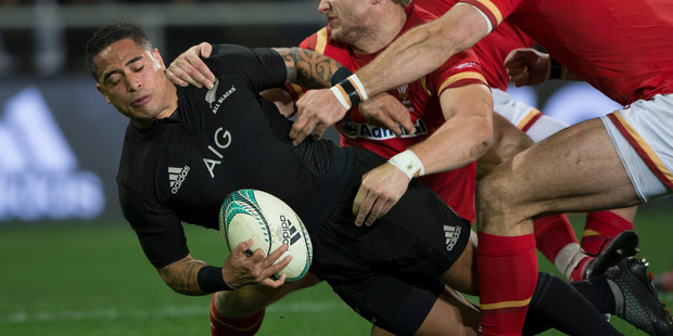 All Blacks halfback Aaron Smith in action against Wales earlier in the year. Photo / Brett Phibbs