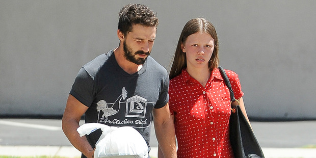 Shia LeBeouf and Mia Goth are seen on August 18, 2014 in Los Angeles, California. Photo / Getty