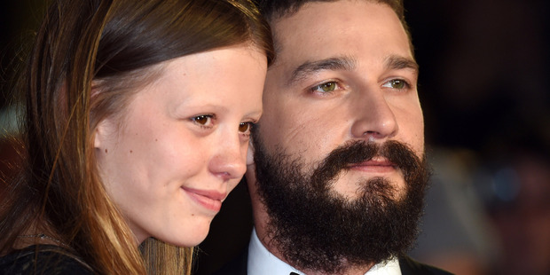 Mia Goth and Shia LaBeouf attend the closing night gala during the 58th BFI London Film Festival. Photo / Getty