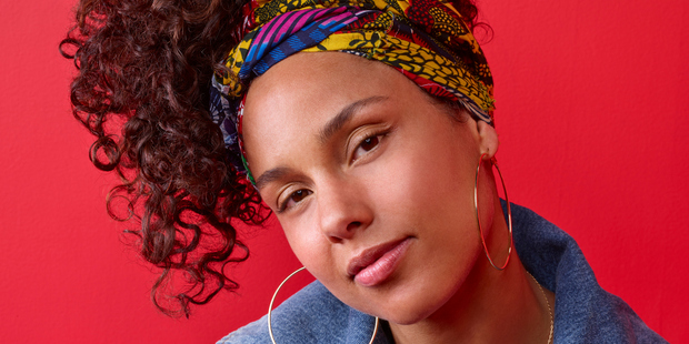 Alicia Keys rocking a natural face look. Photo / Getty
