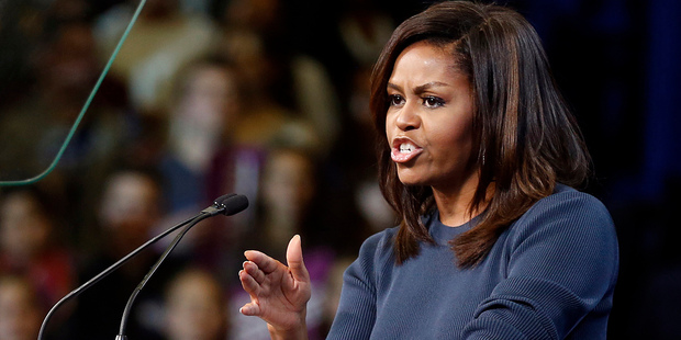 First lady Michelle Obama speaks during a campaign rally for Democratic presidential candidate Hillary Clinton. Photo / AP