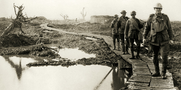 Scenes from the Battle of Passchendaele. Photo / RSA