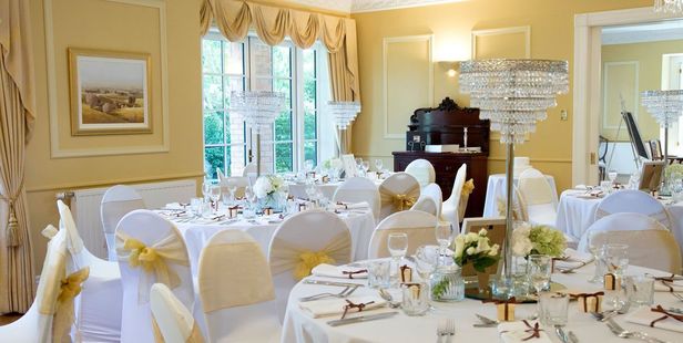 The dining room set for an event in Sarnia Park.