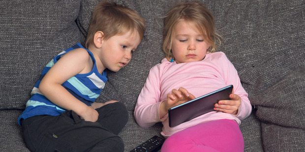 Lizzie Bayliss' children Joe, 3, and Tulsi, 4 enjoy a limited amount of screentime. Photo / Brett Phibbs