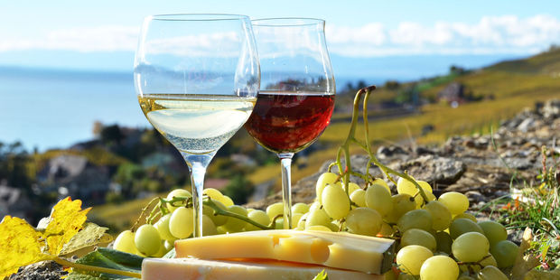 Research shows eating cheese boosts the fruitiness and aroma of your glass of wine. Photo / 123RF.com