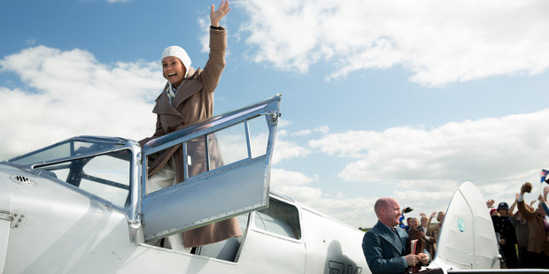 Kate Elliott as Jean Batten for the TV Movie Jean. Photo / Supplied