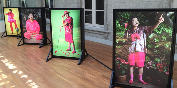 Manit Sriwanichpoom's 1998 exhibition devoted to "The Pink Man". Photo / Andrew Alderson