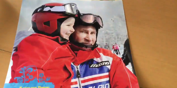 Putin hits the slopes. Photo / via Twitter