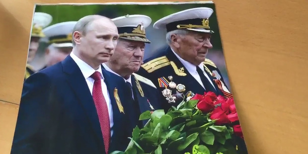 Putin shows his serious side. Photo / via Twitter