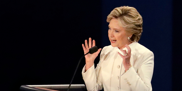 Democratic presidential nominee Hillary Clinton debates Republican presidential nominee Donald Trump during the third presidential debate. Photo / AP