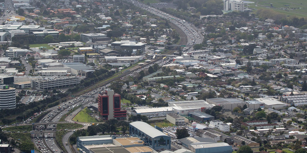 Auckland's Southern Motorway, looking north at Penrose. Photo / Dean Purcell.
