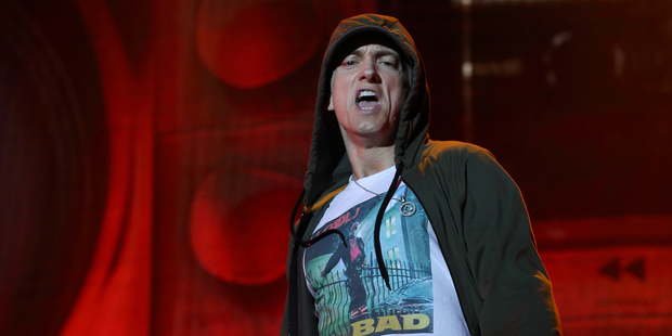 Eminem is getting political with his new song "Campaign Speech". Photo / AP