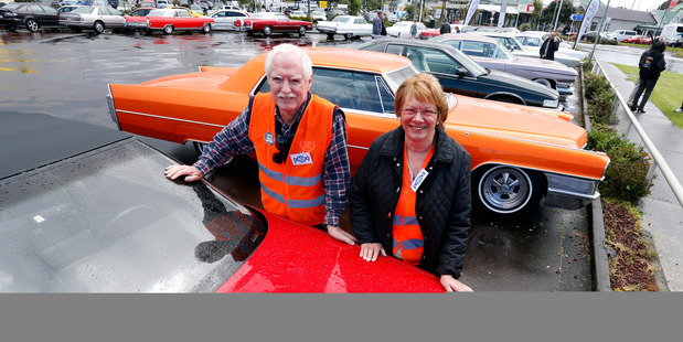 Pahi couple Bob and Elaine Hooker had to keep the lid on their bright red, rag top Caddy. Photo/John Stone