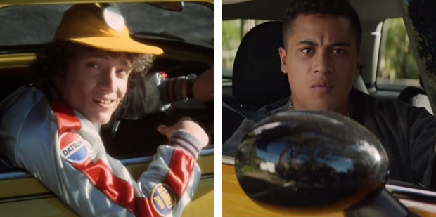 Jerry Austin played by Kelly Johnson and James Rolleston as Luke Anahera in Goodbye Pork Pie remake.