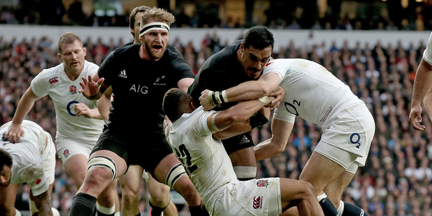 A UK rugby writer is grateful the All Blacks and England aren't meeting until 2018, saying it adds novelty to an otherwise stale event. Photo / Photosport
