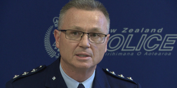 Acting Superintendent Paul Basham, during his press conference, to outline the reasons for their euthanasia checkpoint. Photo / Mark Mitchell