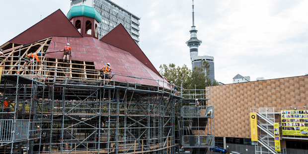 Loading The Pop Up Globe theatre was dismantled in May after a successful, extended first season in Auckland. Photo / Michael Craig.