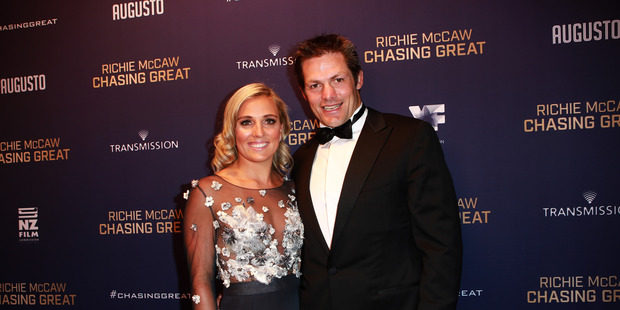 Richie McCaw and Gemma Flynn at the Chasing Great film premiere. Photo / Norrie Montgomery.