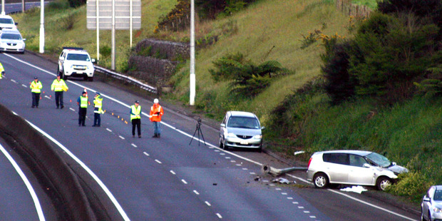 Emergency services at the scene of a fatla car crash near Pokeno. picture / SNPA
