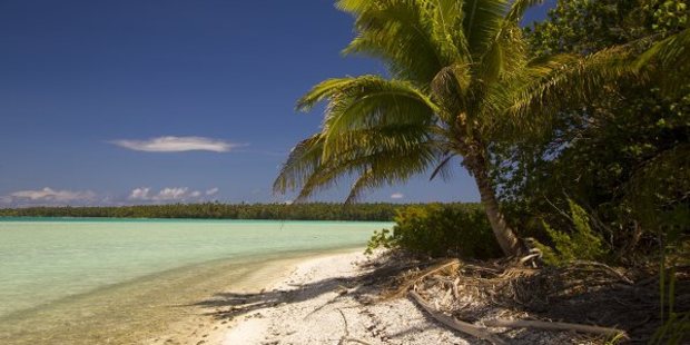 A deserted beach in Tahitian atoll Teti'aroa. Photo / James Russell