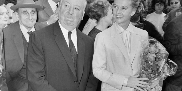 Director Alfred Hitchcock and actress Tippi Hedren at Cannes in 1963. Photo / AP