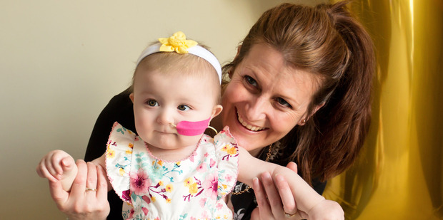 Cindy and Isabella Dawson celebrate Isabella's first birthday in August. Photo / Emma MacDonald