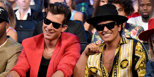 Mark Ronson and Bruno Mars accept award onstage during the 2015 MTV Video Music Awards at Microsoft Theater on August 30, 2015 in Los Angeles, California. Photo / Getty