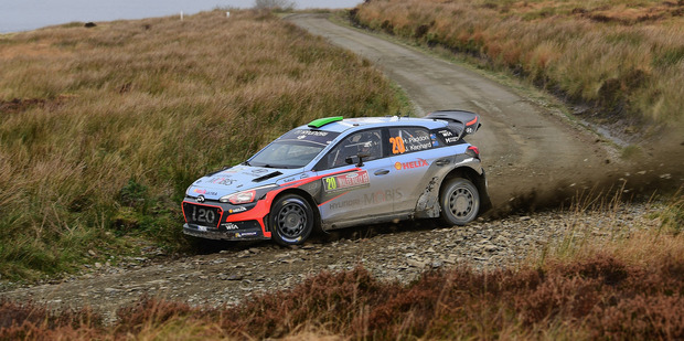 Hayden Paddon during the FIA World Rally Championship Great Britain. Photo / Getty Images