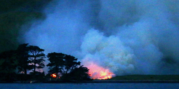 The fire started last night. At that stage it was not known what started the blaze. Photo / Jason Oxenham