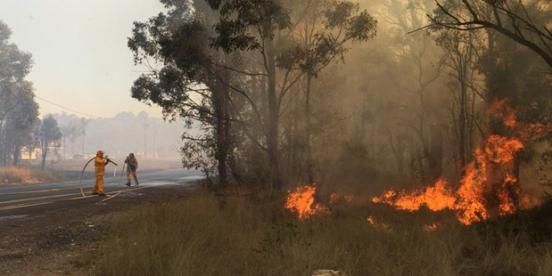 Image tweeted by NSW Fire service of a large fire in Penrith, Western Sydney. Photo / NSWRFS