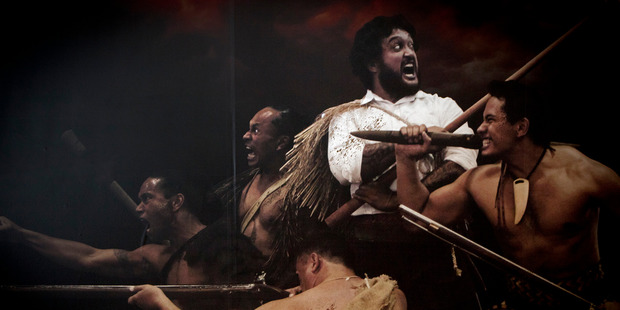 One of the images of the Battle of Gate Pa exhibition, which was on display in Tauranga. Photo/file