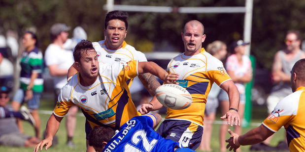 WELL DESERVED: Tane Leef, left, won an individual award and helped Otumoetai Eels win Club of the Year at yesterday's Coastline District Rugby League Awards Ceremony. PHOTO/FILE