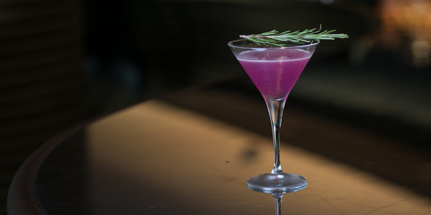 A gin cocktail at The Watergate Hotel's Top of the Gate bar. Photo / The Watergate Hotel