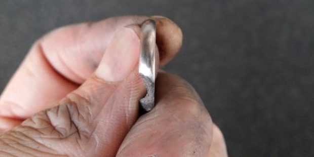 The final step was to use etching fluid on the ring to show off its unique pattern. Photo / Chadmanx Imgur