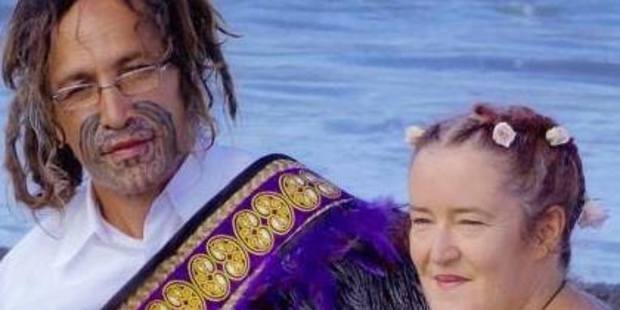 Joseph Taurua Terrill with wife Anahera on their wedding day. Photo/supplied