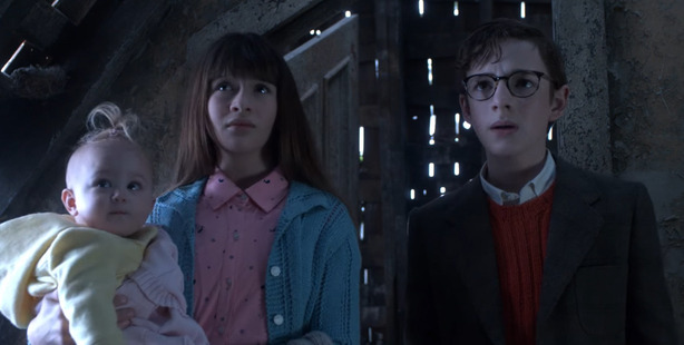 A scene from the upcoming Netflix adaptation of Lemony Snicket's A Series of Unfortunate Events.