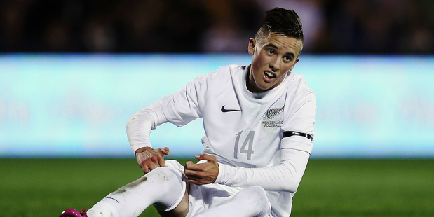 Ryan Thomas of New Zealand reacts after missing a chance. Photo / Photosport